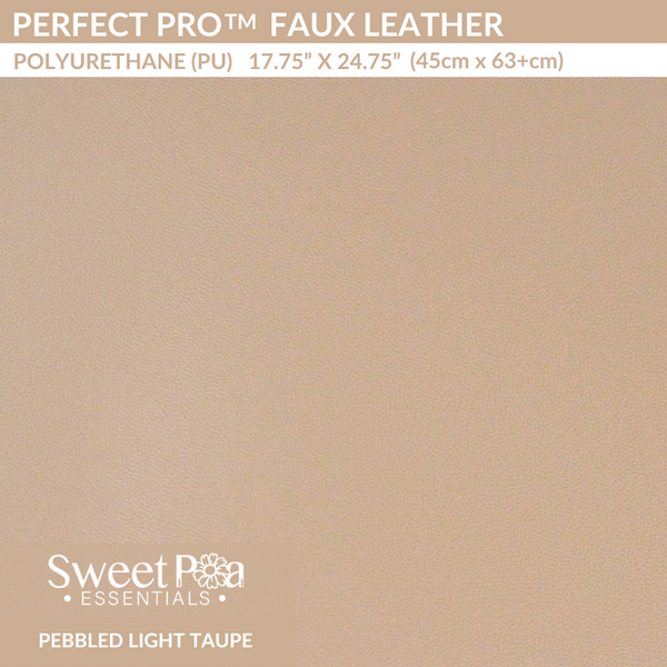 Faux Leather, PU faux leather light taupe, faux leather for machine embroidery designs and sewing
