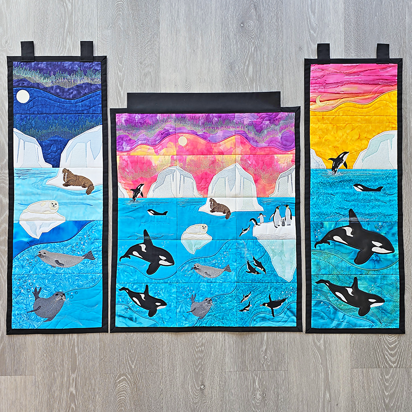 Orca Scene Hanger In the hoop machine embroidery designs