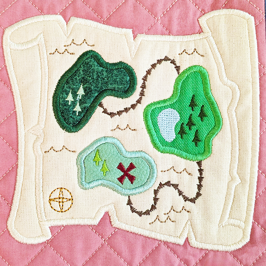 Pirate Adventure Quilt In the hoop machine embroidery designs