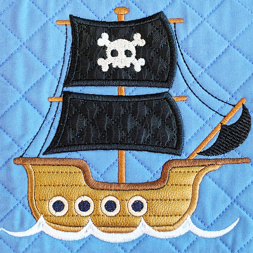 Pirate Adventure Quilt In the hoop machine embroidery designs