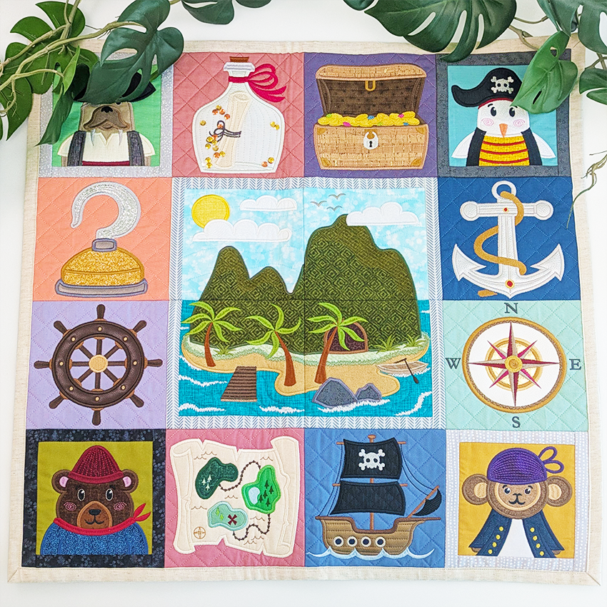 Pirate Adventure Quilt In the hoop machine embroidery designs