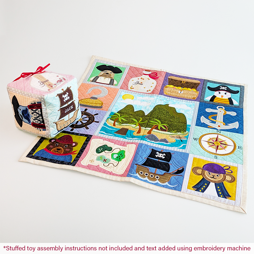 Pirate Adventure Quilt In the hoop machine embroidery designs