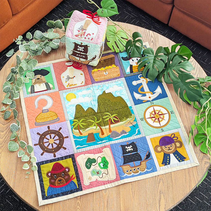 Pirate Adventure Quilt In the hoop machine embroidery designs