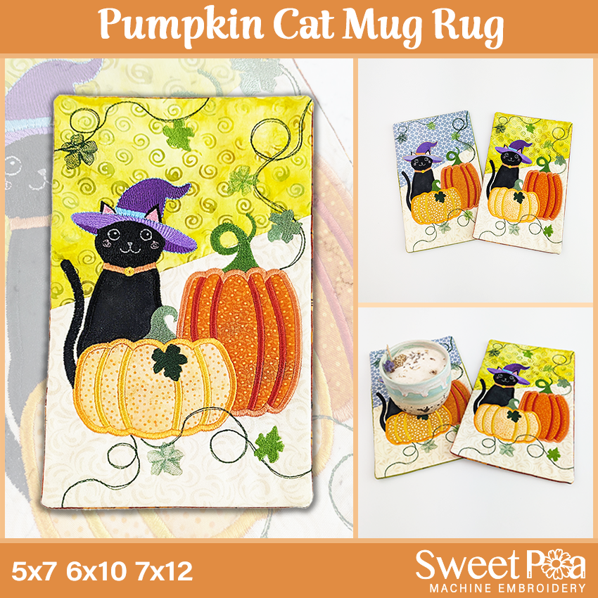 Pumpkin Cat Mug Rug