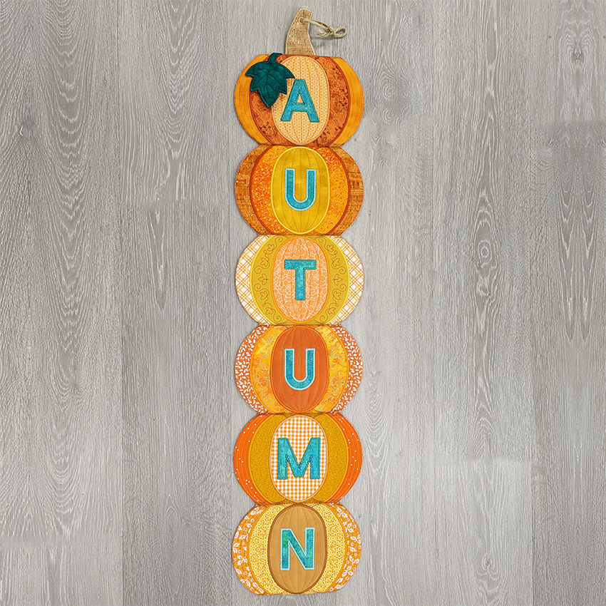 Pumpkin Stack Hanger Autumn ITH Design in full