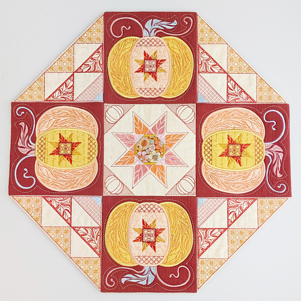 Pumpkin Star Table Centre ITH Fall Blocks