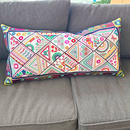 Retro Rumble bench cushion, home decor, vintage, shapes, pillow, style, in the hoop, machine embroidery, sweet pea