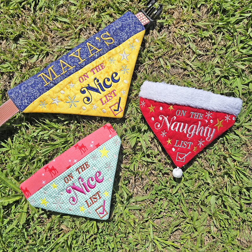 Naughty or Nice Christmas Pet Bandanas