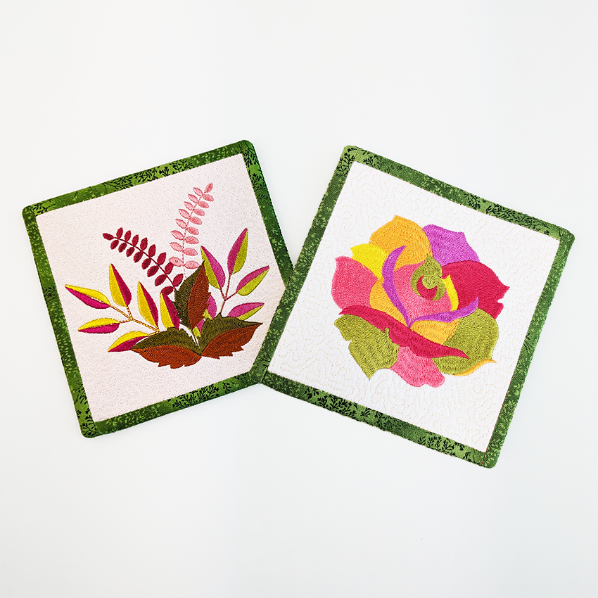 Rose and Leaf Coaster Set