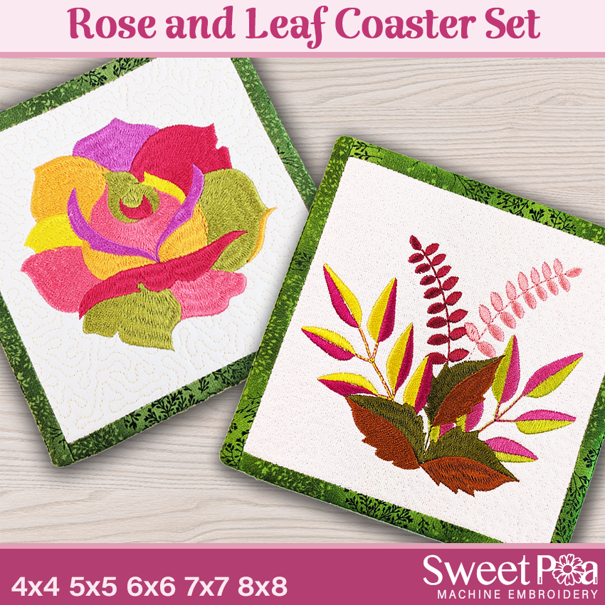 Rose and Leaf Coaster Set