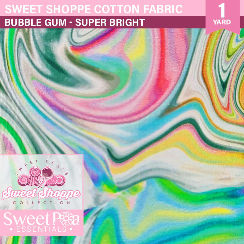 Sweet Shoppe SUPER BRIGHTS - Yard on a Card - BUBBLE GUM In the hoop machine embroidery designs