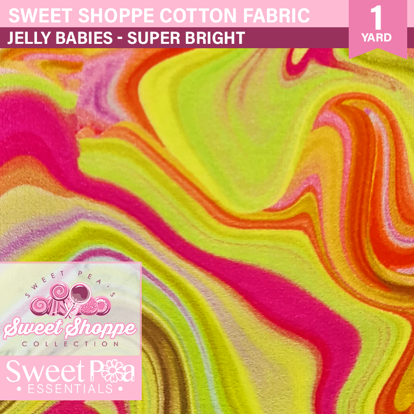 Sweet Shoppe SUPER BRIGHTS - Yard on a Card - JELLY BABIES In the hoop machine embroidery designs