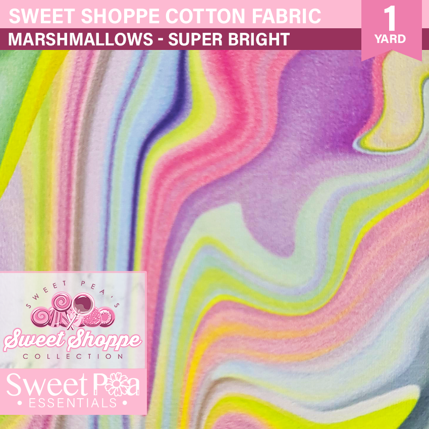 Sweet Shoppe SUPER BRIGHTS - Yard on a Card - MARSHMALLOWS In the hoop machine embroidery designs