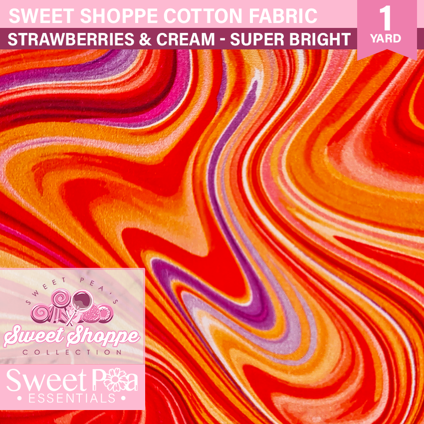 Sweet Shoppe SUPER BRIGHTS - Yard on a Card - STRAWBERRIES AND CREAM In the hoop machine embroidery designs