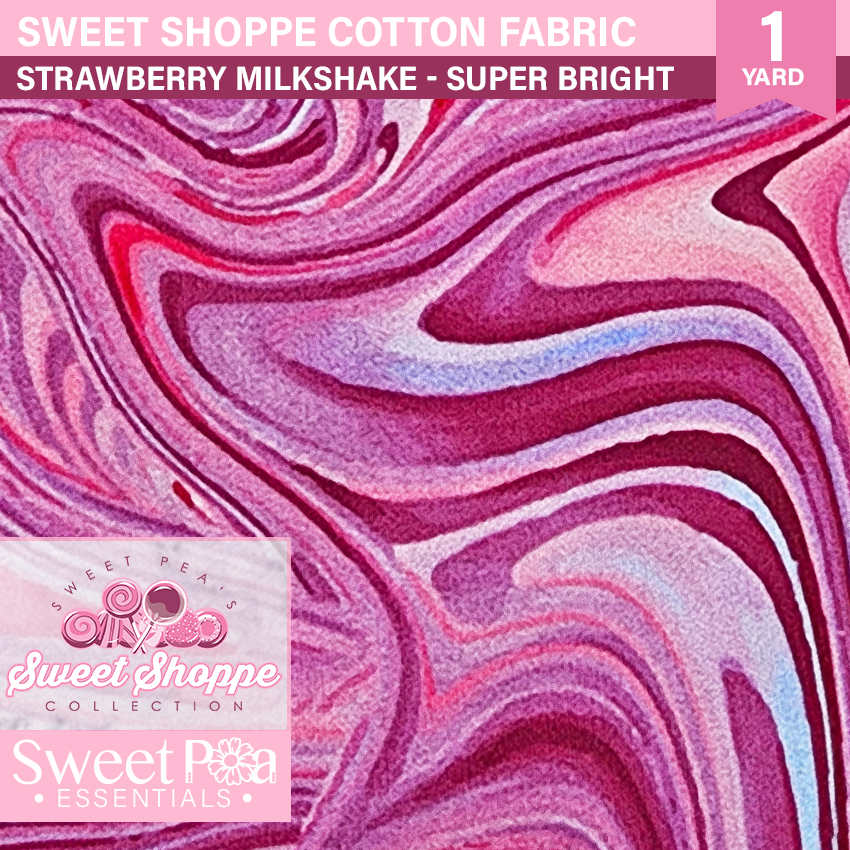 Sweet Shoppe SUPER BRIGHTS - Yard on a Card - STRAWBERRY MILKSHAKE In the hoop machine embroidery designs