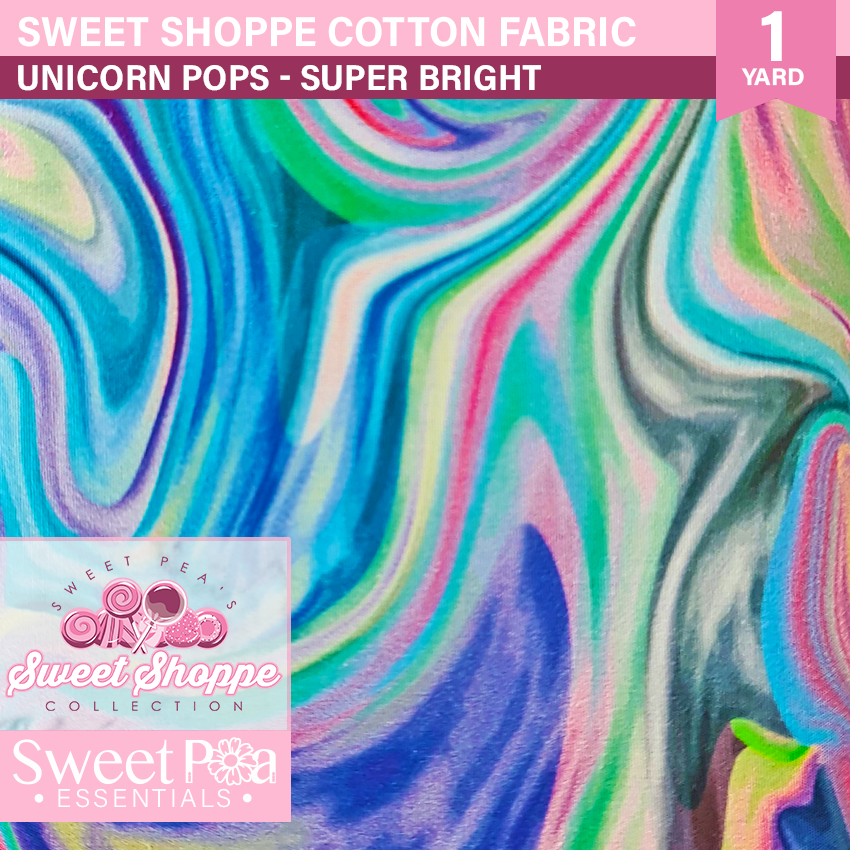 Sweet Shoppe SUPER BRIGHTS - Yard on a Card - UNICORN POPS In the hoop machine embroidery designs