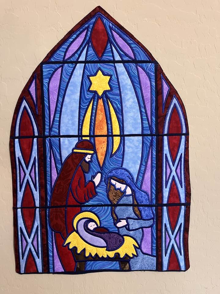 nativity scene stained glass