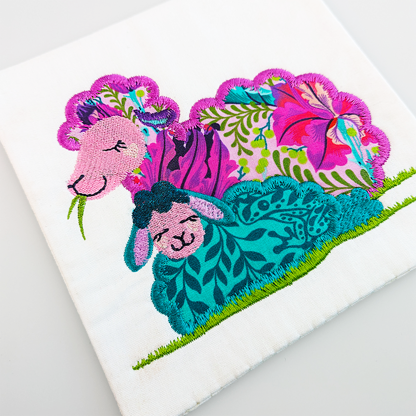 Sheep Embroidery or Coaster