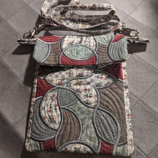 Modern Mosaic Zipper Purse 5x7 6x10 7x12 9.5x14 - Sweet Pea In The Hoop Machine Embroidery Design