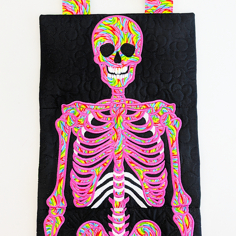 Skeleton ITH Hanger for Halloween or Medicine