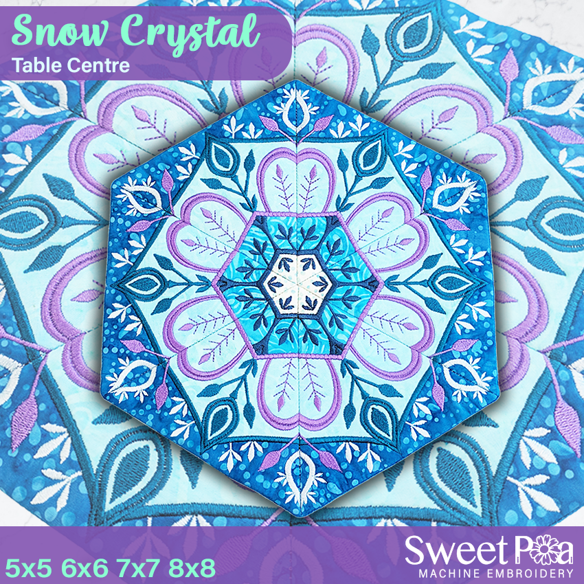 Snow Crystal TC 5x5 6x6 7x7 8x8 InTheHoop Design