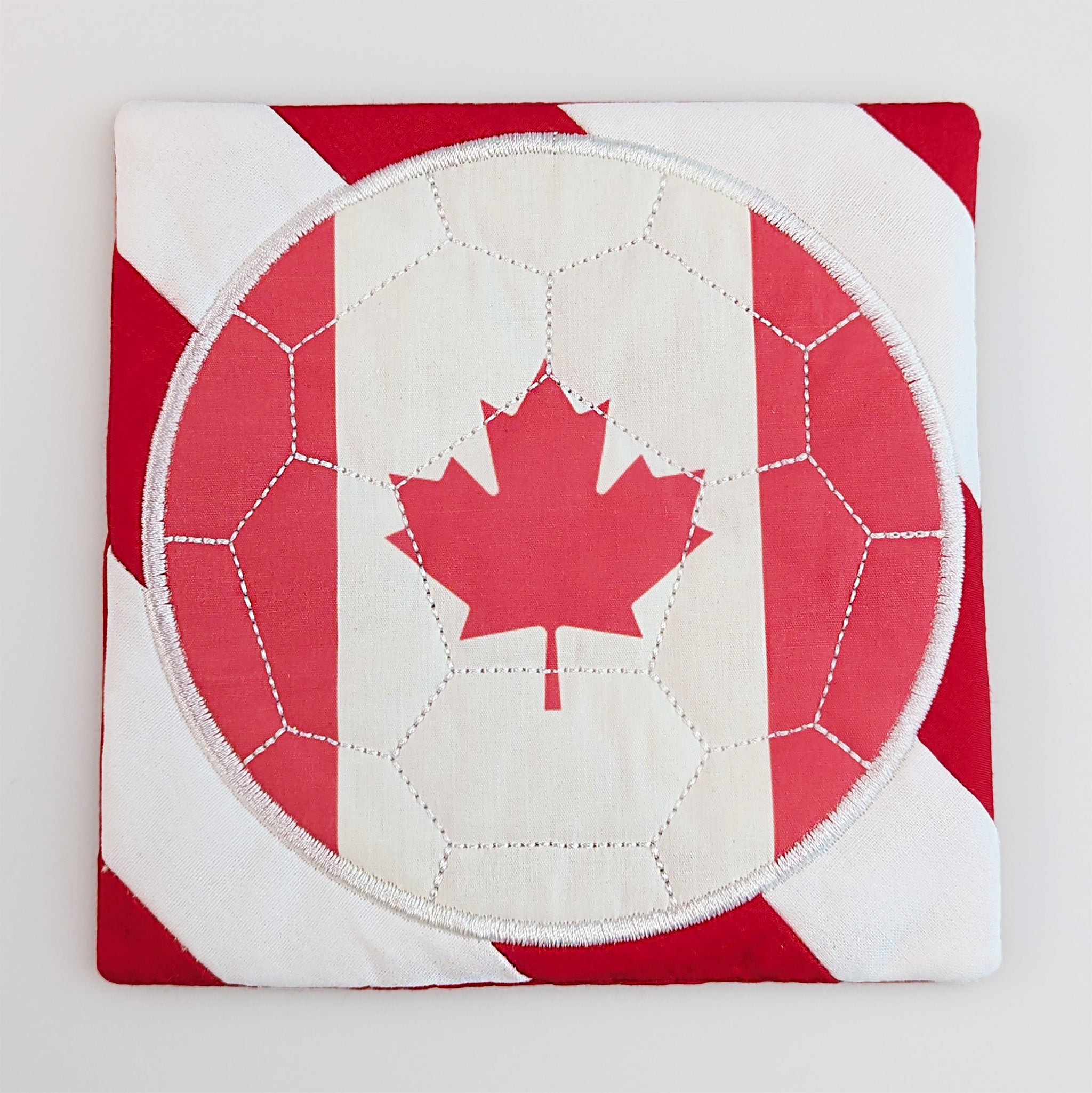 Soccer Ball Coaster In the hoop machine embroidery designs