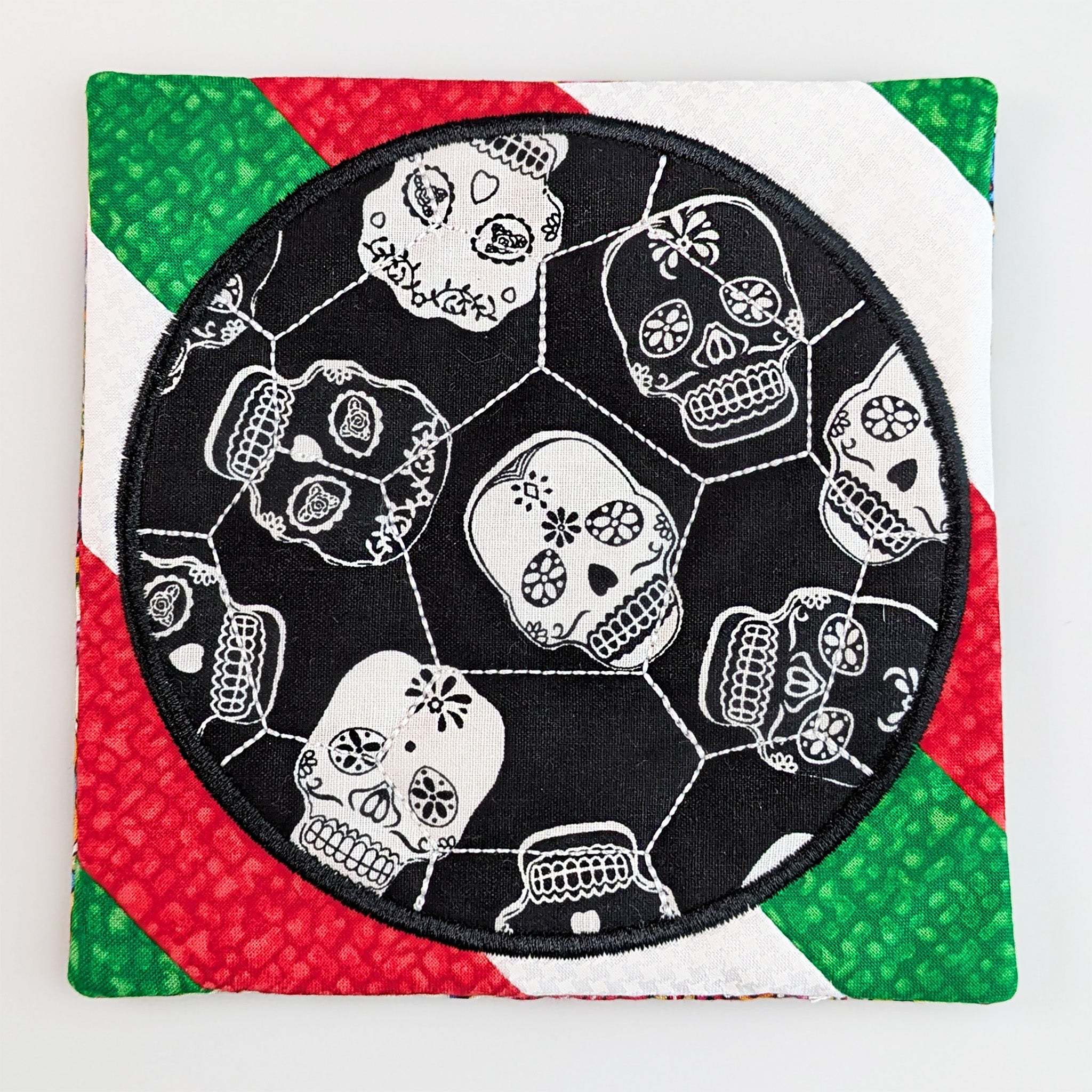 Soccer Ball Coaster In the hoop machine embroidery designs