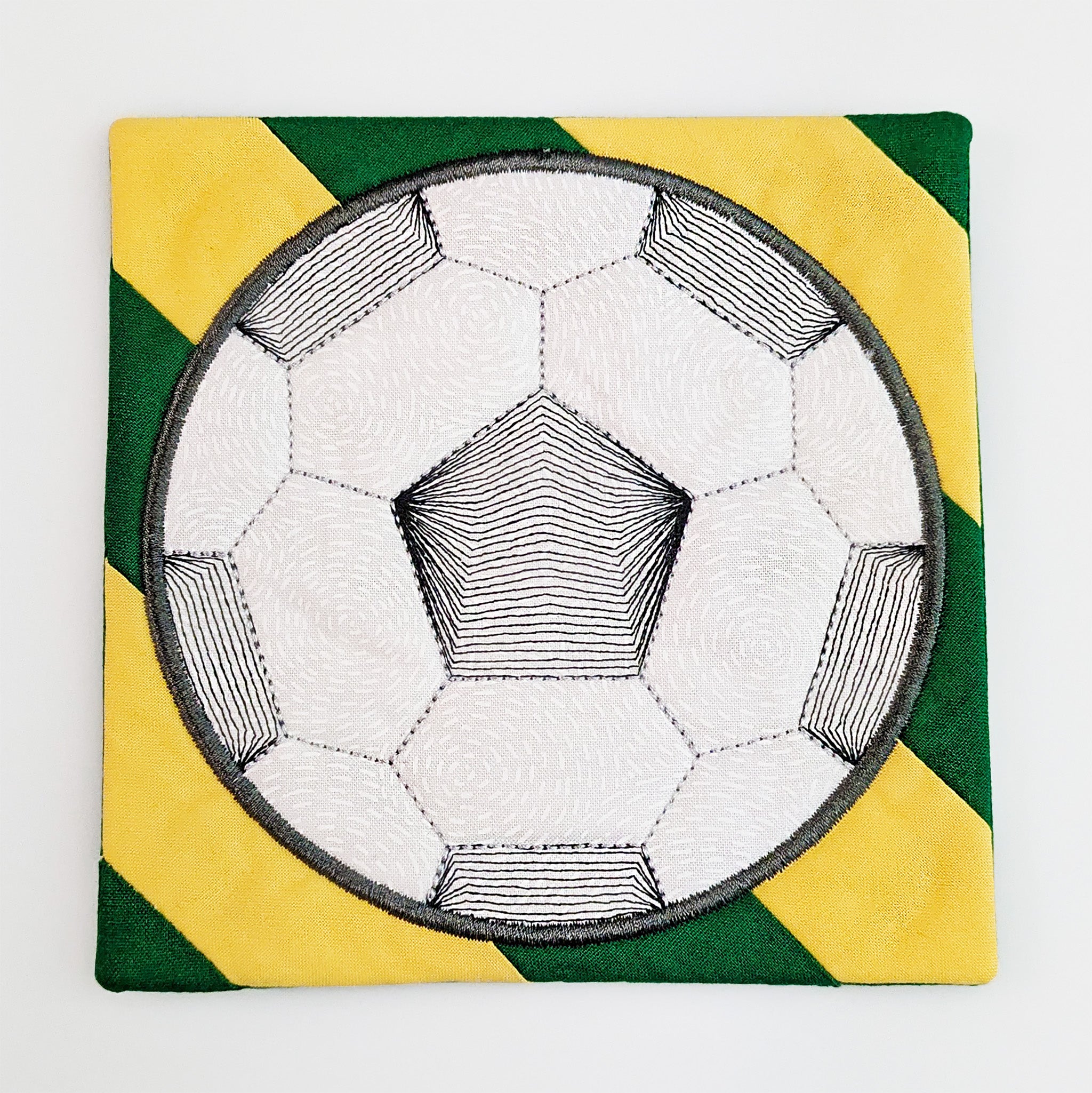 Soccer Ball Coaster In the hoop machine embroidery designs
