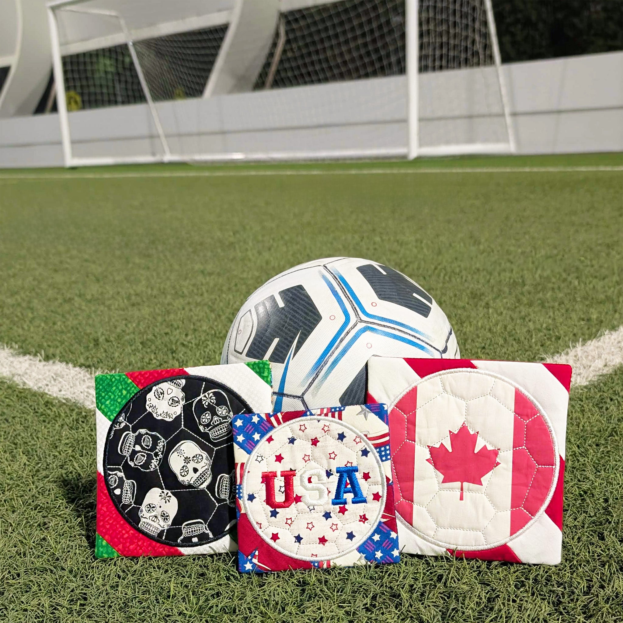 Soccer Ball Coaster In the hoop machine embroidery designs