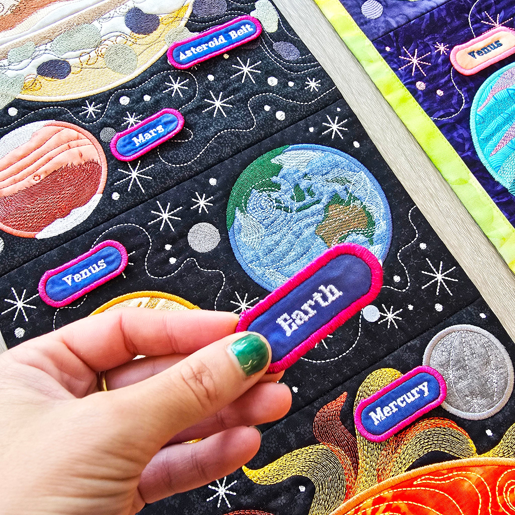 Solar System Hanger In the hoop machine embroidery designs