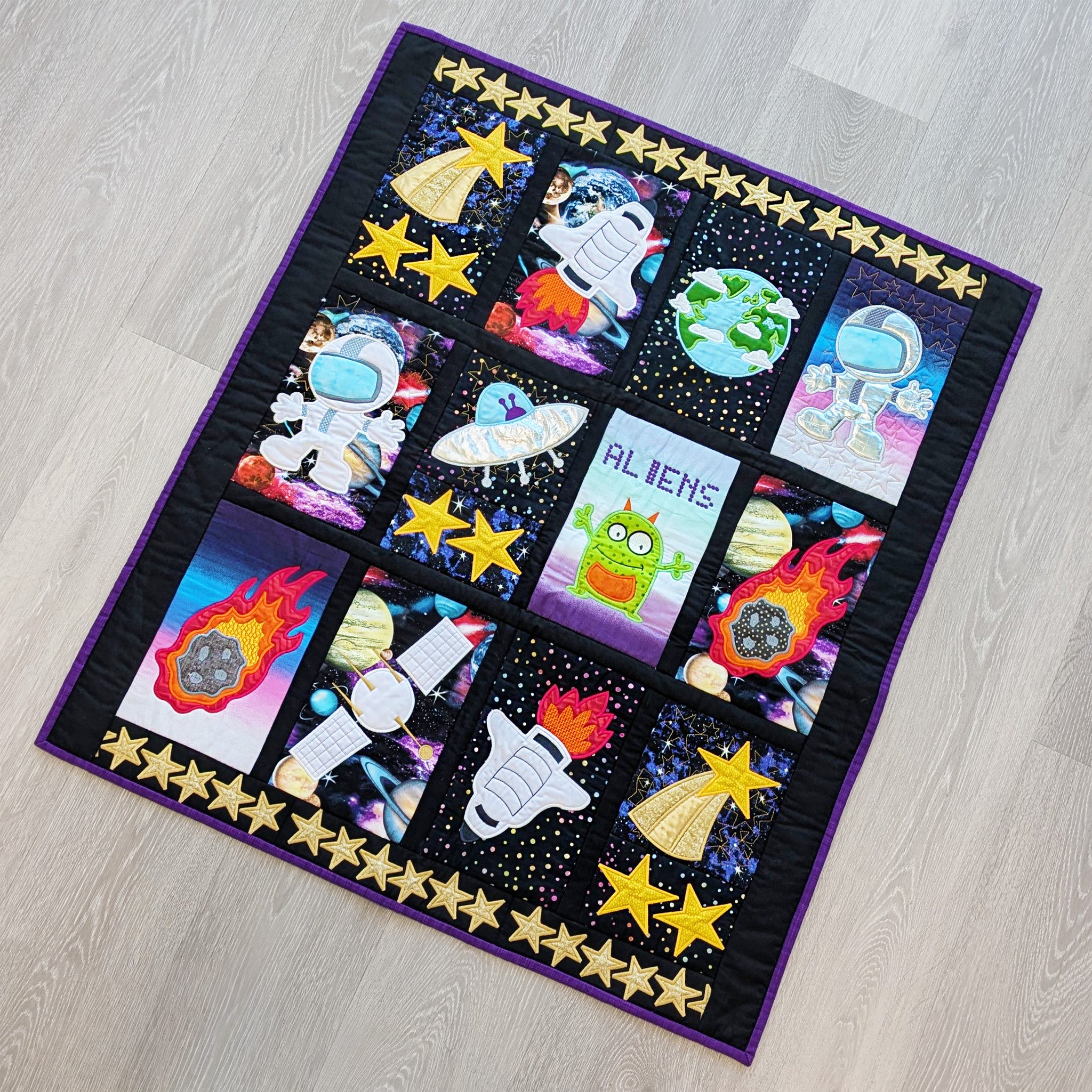 Space Quilt In the hoop machine embroidery designs