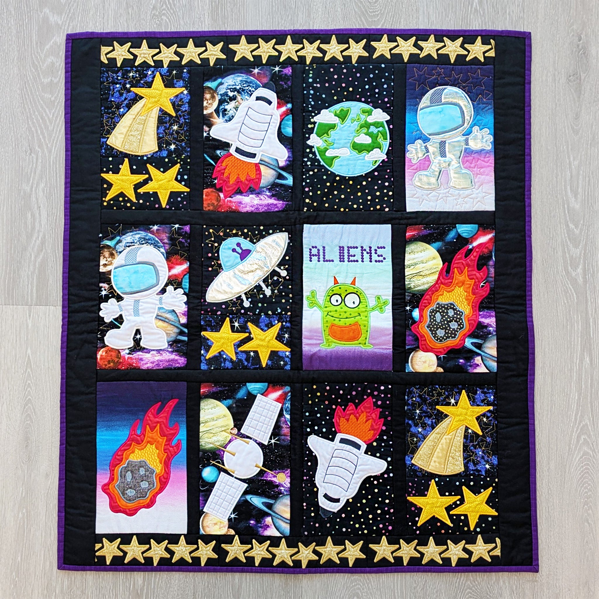 Space Quilt In the hoop machine embroidery designs