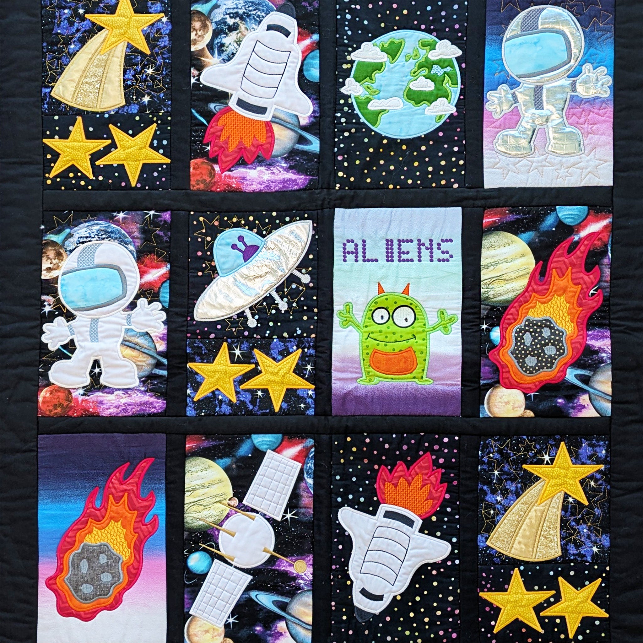 Space Quilt In the hoop machine embroidery designs