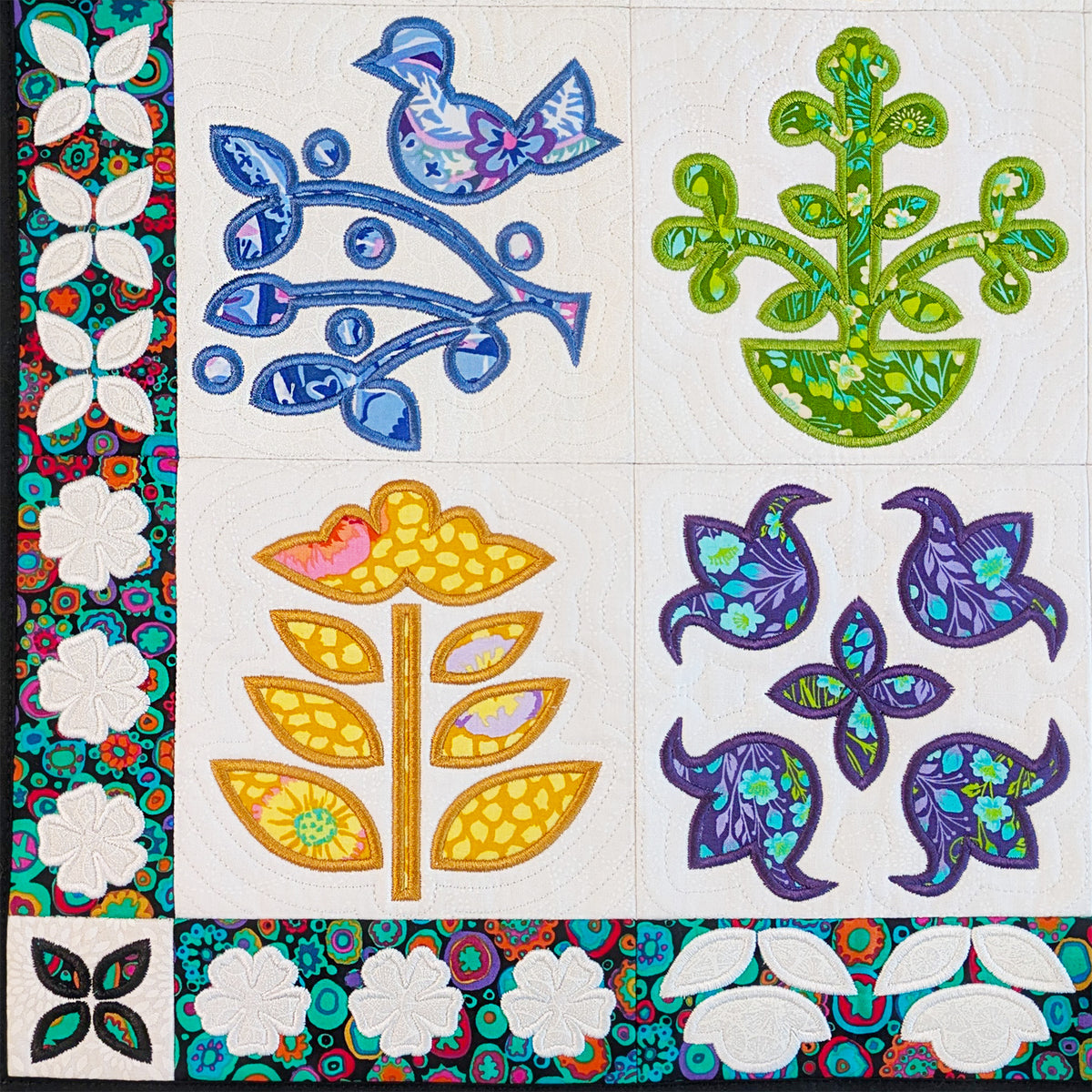 Stark Contrast Quilt In the hoop machine embroidery designs