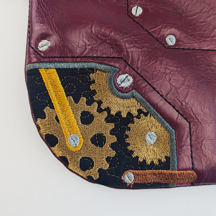 steampunk clutch embroidery details 2