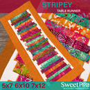 Stripey Table Runner 5x7 6x10 7x12 - Sweet Pea In The Hoop Machine Embroidery Design