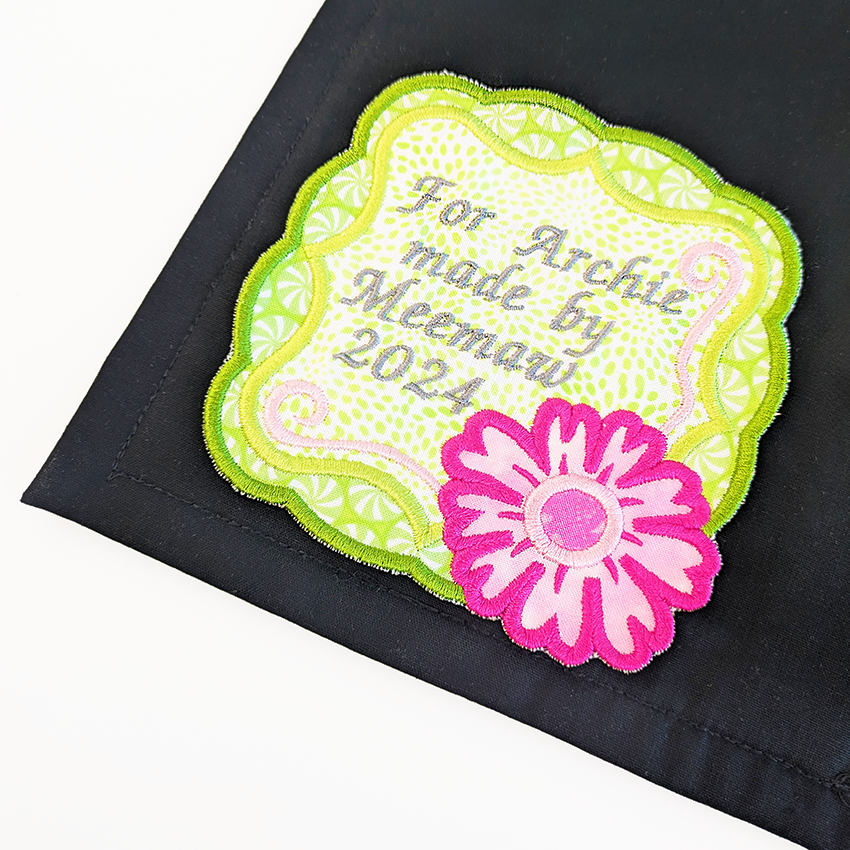 Sweet Pea Flower Quilt Labels with text