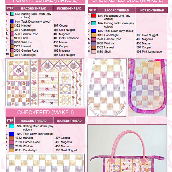 Mix and Match Bag Colour Chart 