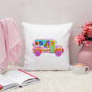 Sweet Pea Studio Bus Applique on pillow