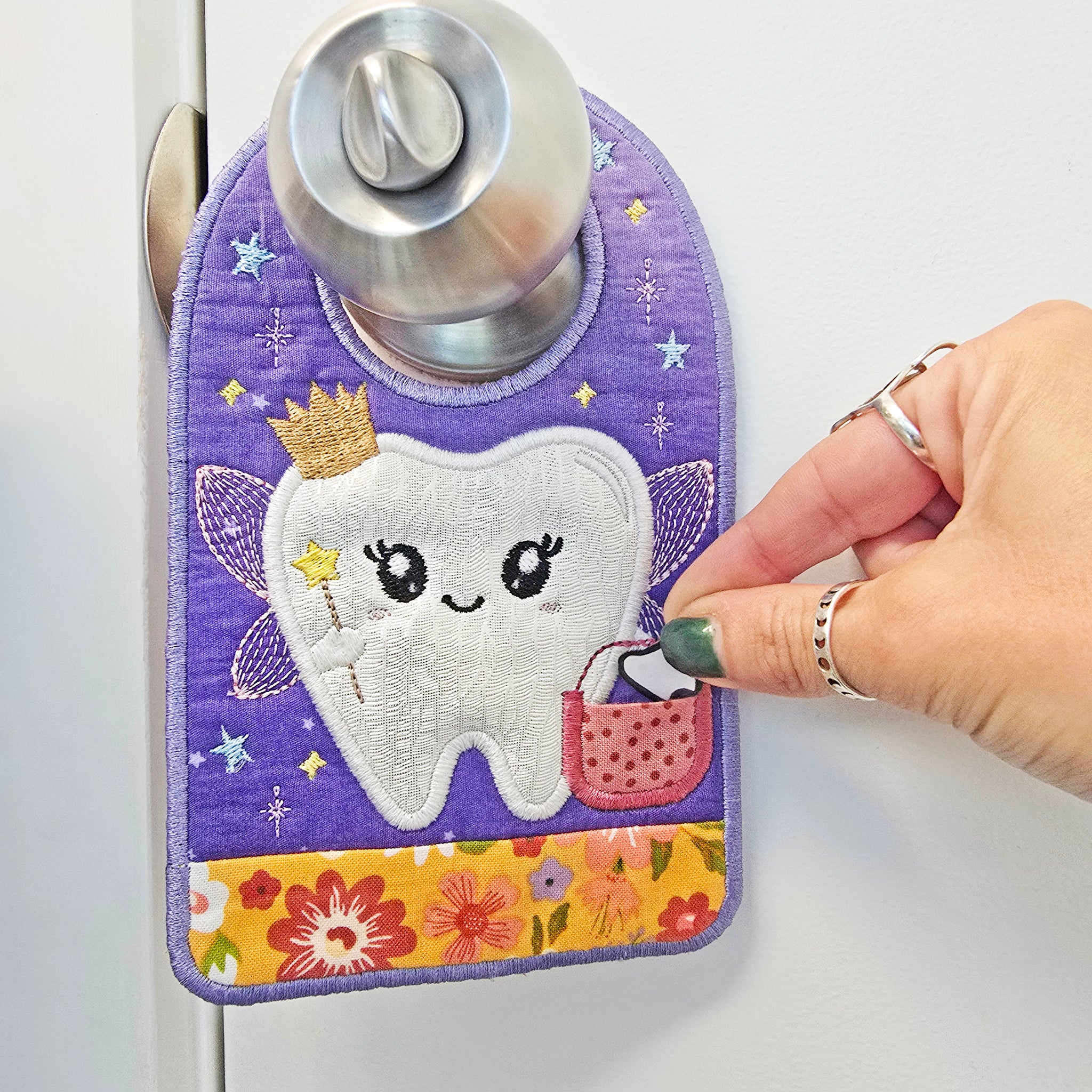 Tooth Fairy Door Hanger In the hoop machine embroidery designs