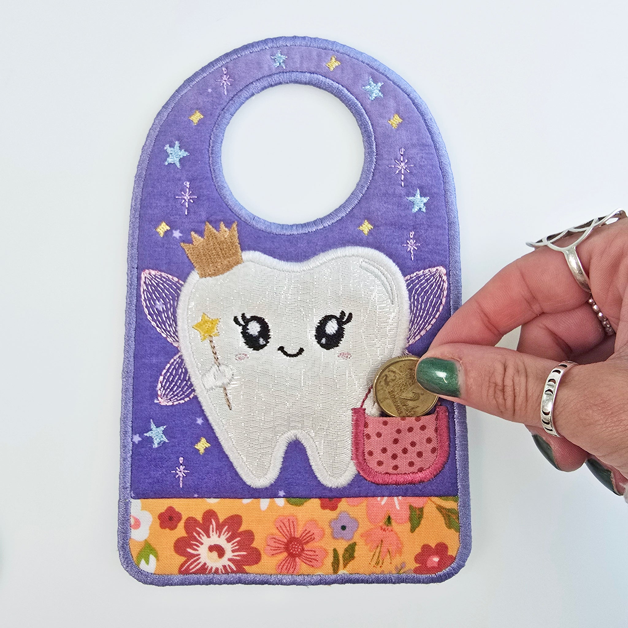 Tooth Fairy Door Hanger In the hoop machine embroidery designs