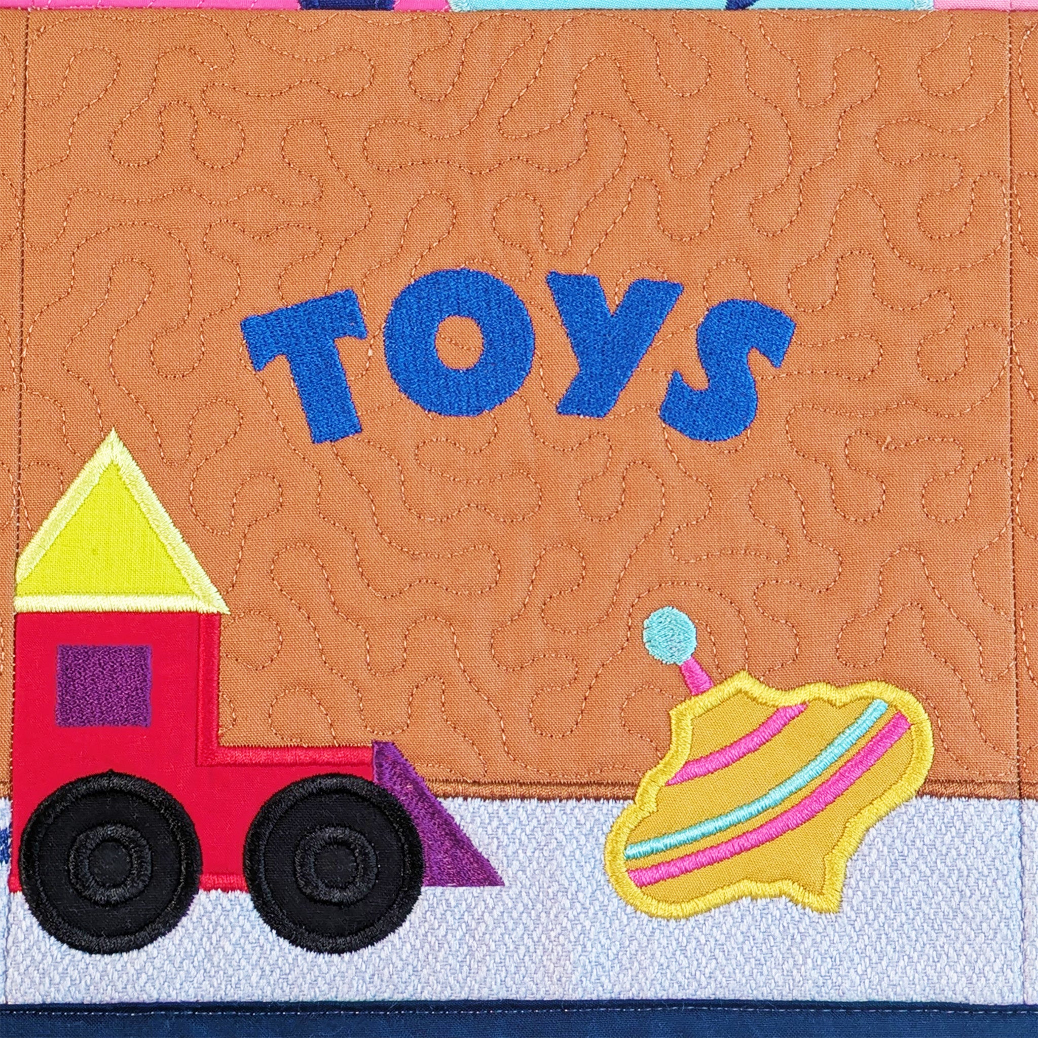 Toy Box Quilt In the hoop machine embroidery designs