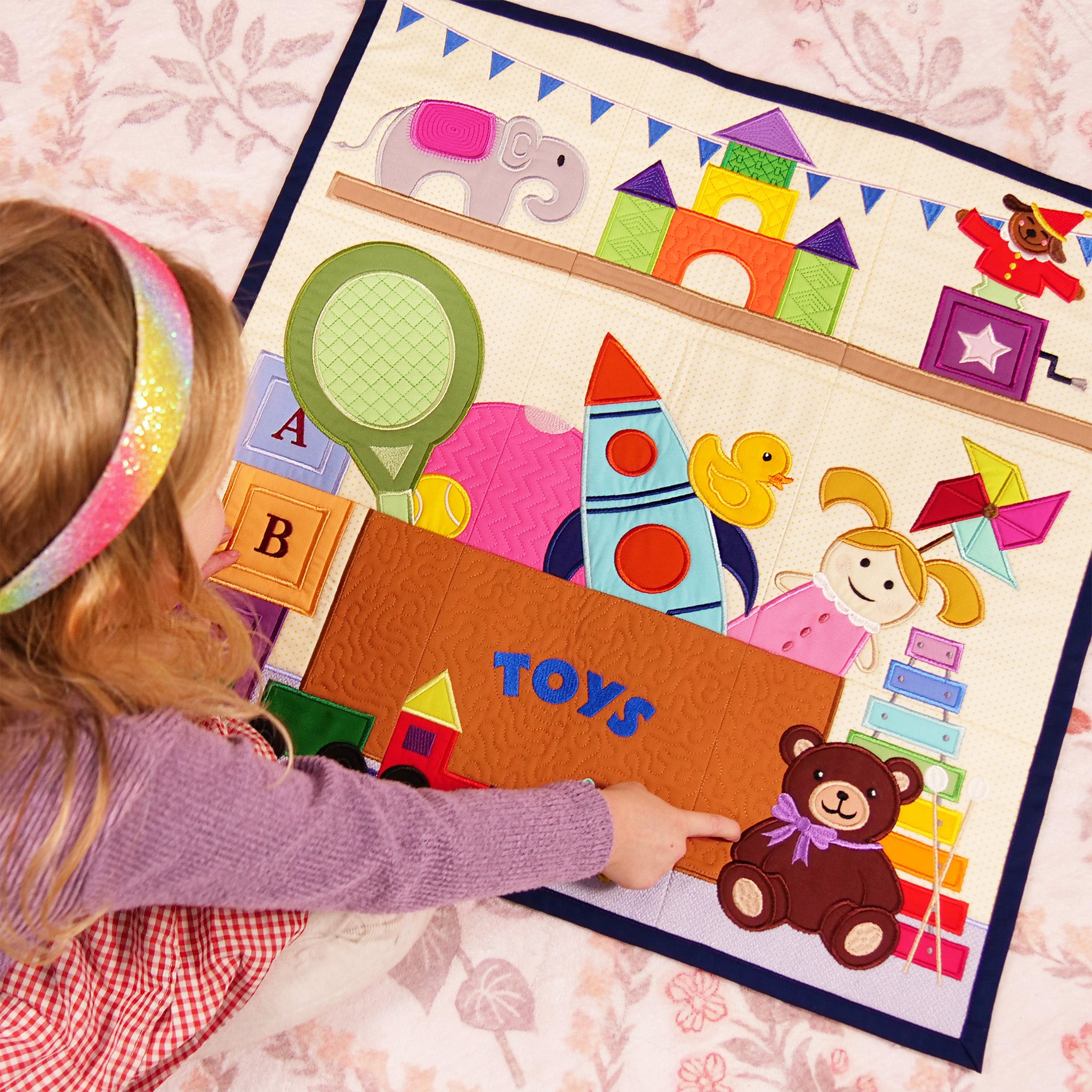 Toy Box Quilt In the hoop machine embroidery designs