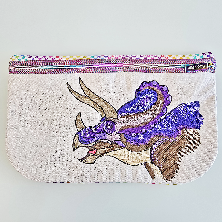 Purple triceratops case in larger size