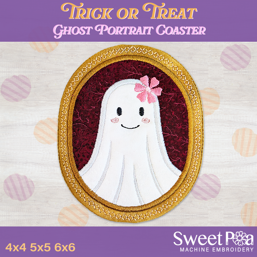 Trick or Treat Ghost Portrait Coaster