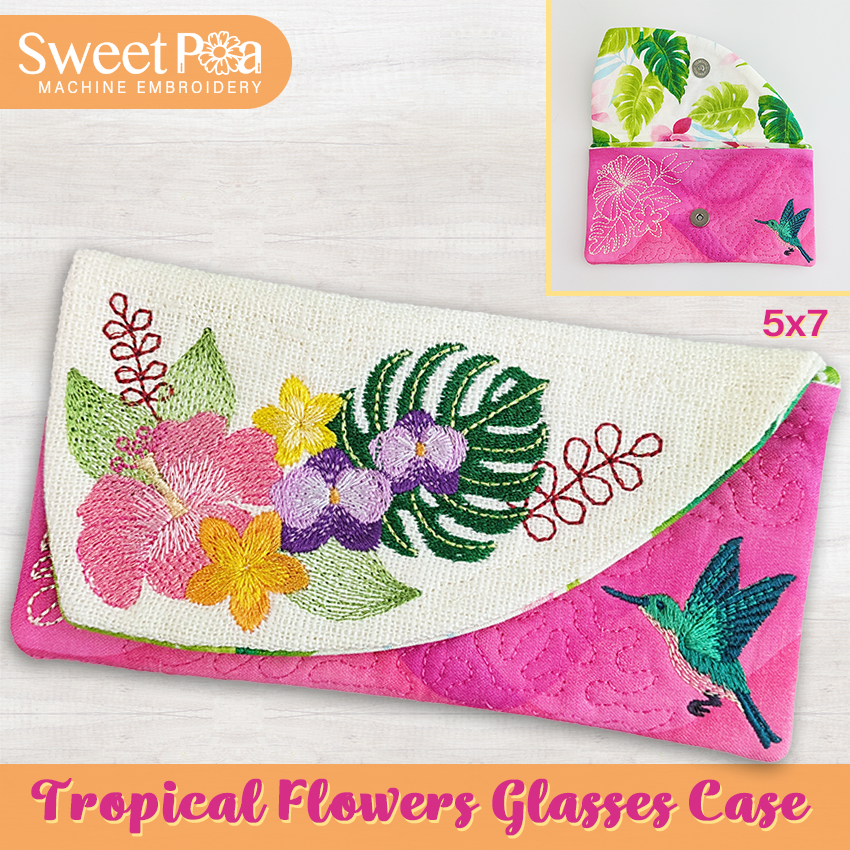 Tropical Flowers Glasses Case