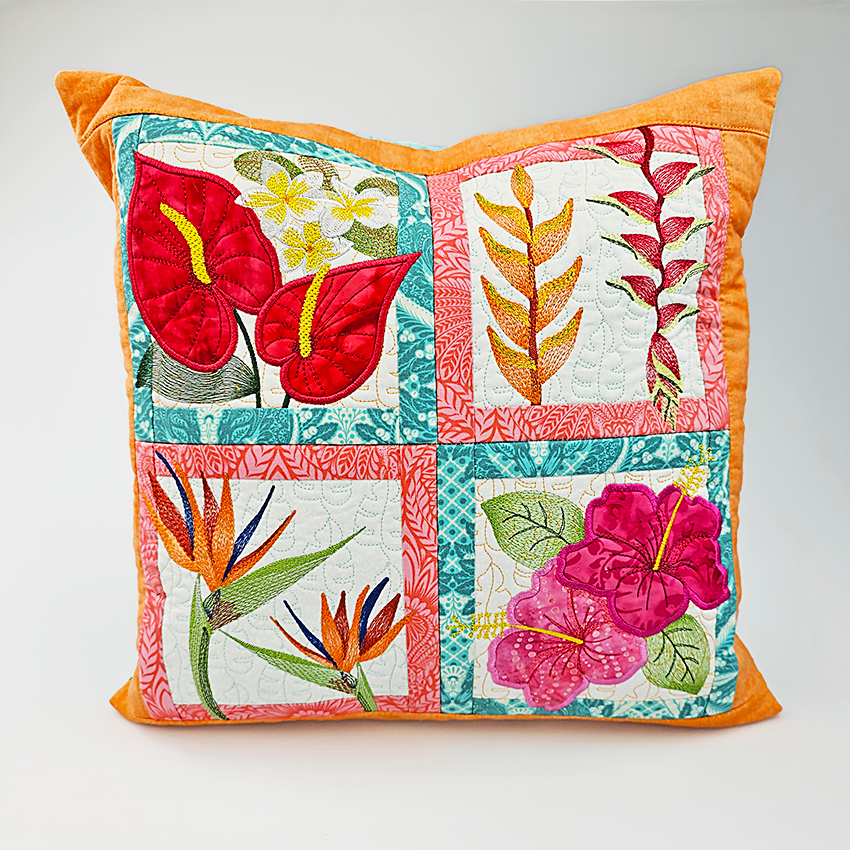 Tropical Flowers Window Cushion