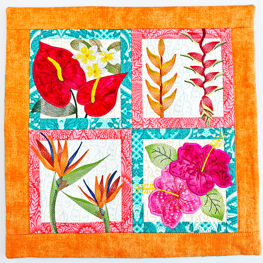 Tropical Flowers Window Cushion