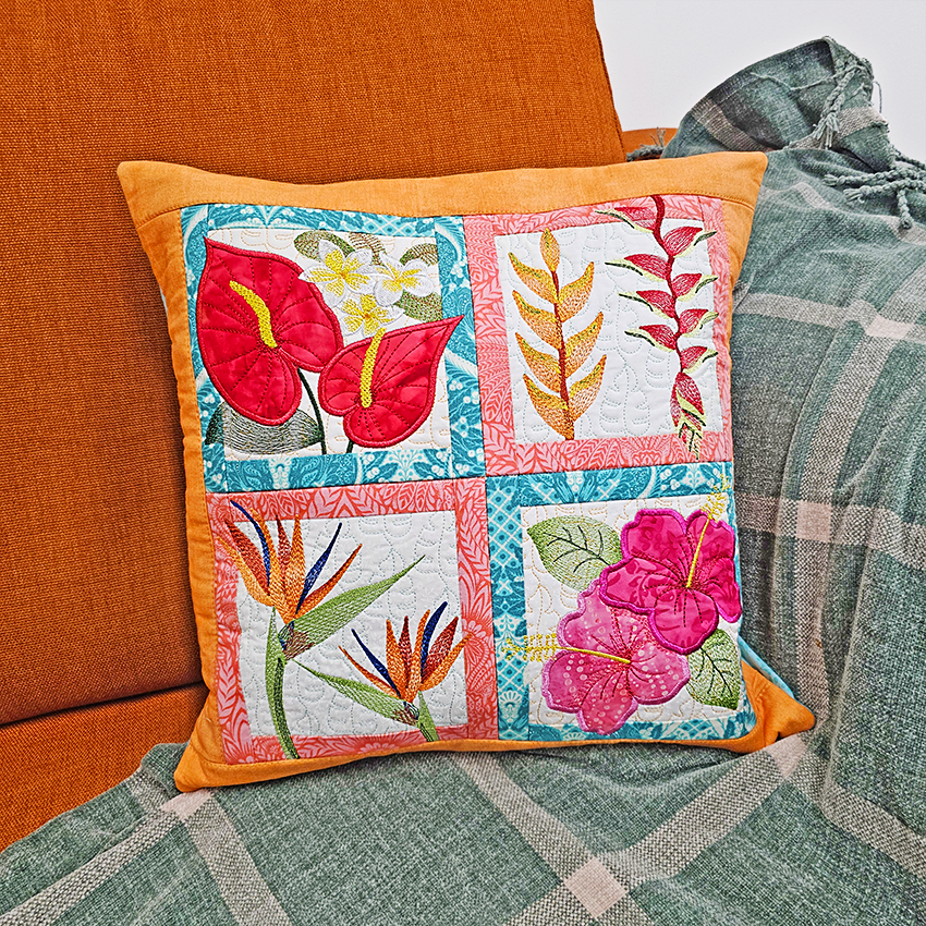 Tropical Flowers Window Cushion