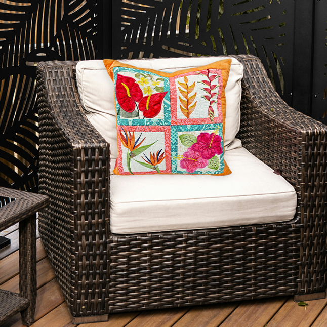 Tropical Flowers Window Cushion